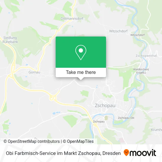 Карта Obi Farbmisch-Service im Markt Zschopau