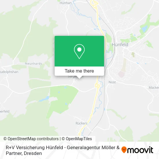 Карта R+V Versicherung Hünfeld - Generalagentur Möller & Partner