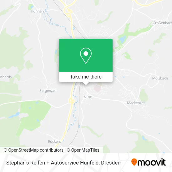 Карта Stephan's Reifen + Autoservice Hünfeld