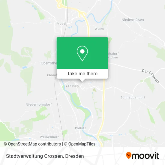 Карта Stadtverwaltung Crossen