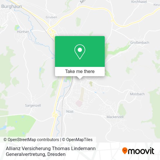 Карта Allianz Versicherung Thomas Lindemann Generalvertretung