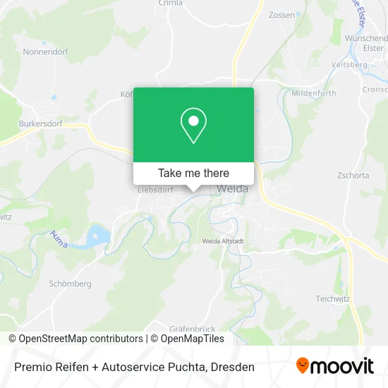 Карта Premio Reifen + Autoservice Puchta