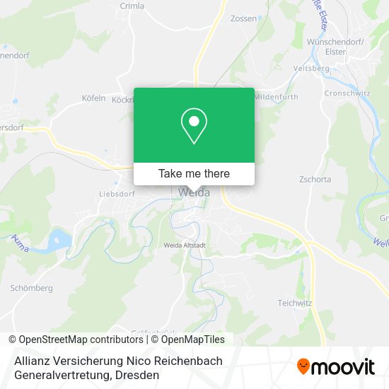 Карта Allianz Versicherung Nico Reichenbach Generalvertretung