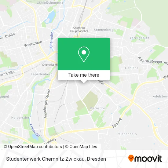 Карта Studentenwerk Chemnitz-Zwickau