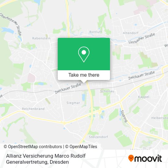 Карта Allianz Versicherung Marco Rudolf Generalvertretung