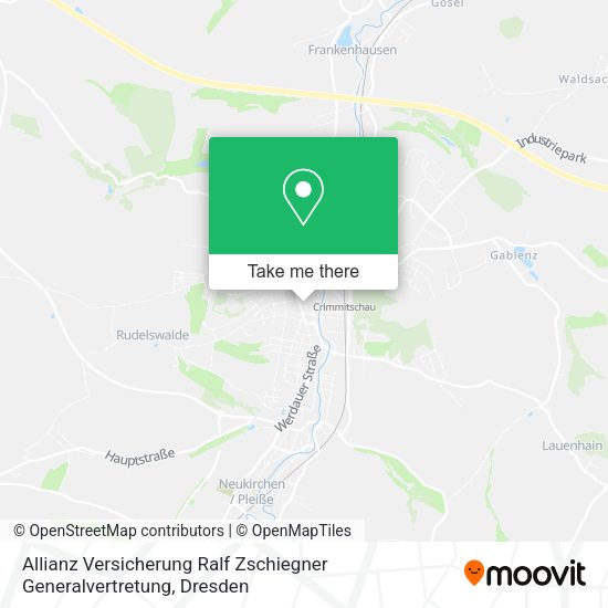 Карта Allianz Versicherung Ralf Zschiegner Generalvertretung