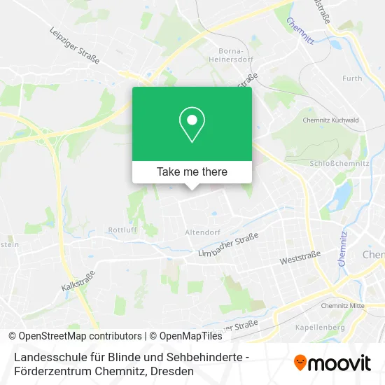 Карта Landesschule für Blinde und Sehbehinderte - Förderzentrum Chemnitz