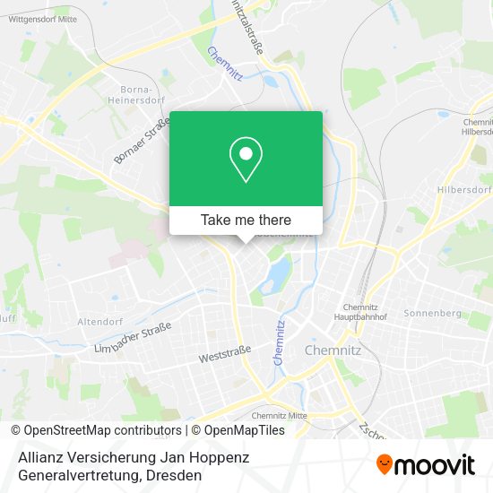 Карта Allianz Versicherung Jan Hoppenz Generalvertretung