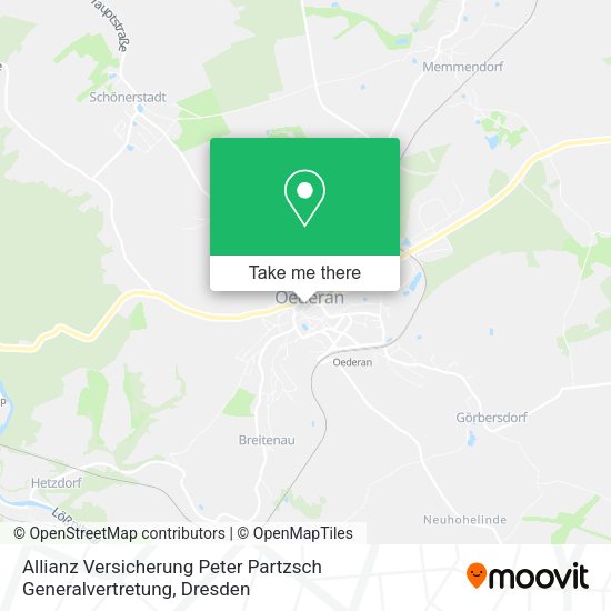Карта Allianz Versicherung Peter Partzsch Generalvertretung