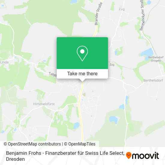 Карта Benjamin Frohs - Finanzberater für Swiss Life Select