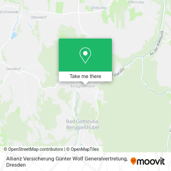 Карта Allianz Versicherung Günter Wolf Generalvertretung