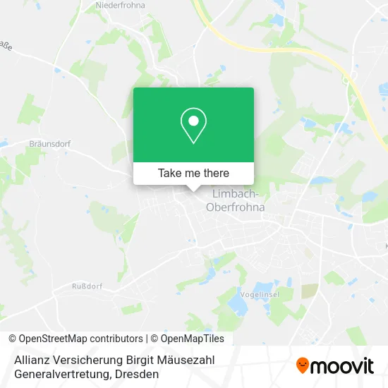 Карта Allianz Versicherung Birgit Mäusezahl Generalvertretung