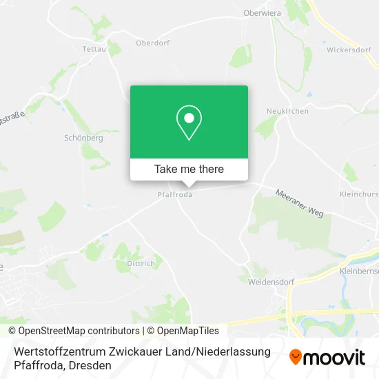 Карта Wertstoffzentrum Zwickauer Land / Niederlassung Pfaffroda