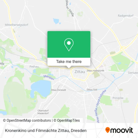 Карта Kronenkino und Filmnächte Zittau