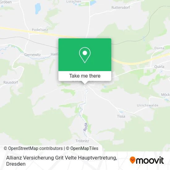 Карта Allianz Versicherung Grit Velte Hauptvertretung