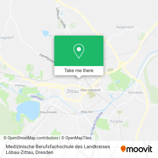 Карта Medizinische Berufsfachschule des Landkreises Löbau-Zittau