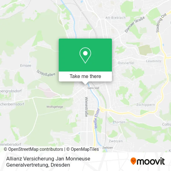 Карта Allianz Versicherung Jan Monneuse Generalvertretung