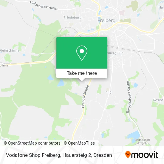 Карта Vodafone Shop Freiberg, Häuersteig 2