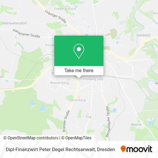 Карта Dipl-Finanzwirt Peter Degel Rechtsanwalt