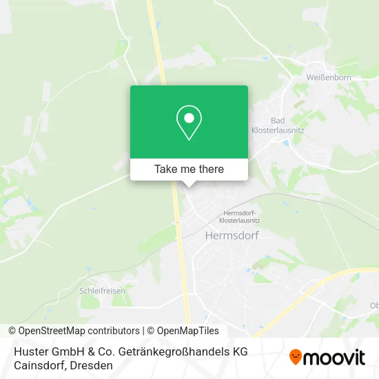Карта Huster GmbH & Co. Getränkegroßhandels KG Cainsdorf