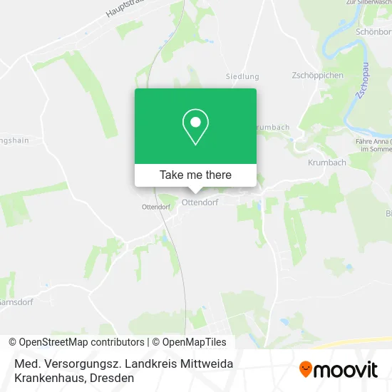 Карта Med. Versorgungsz. Landkreis Mittweida Krankenhaus