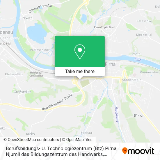Карта Berufsbildungs- U. Technologiezentrum (Btz) Pirna, Njumii das Bildungszentrum des Handwerks