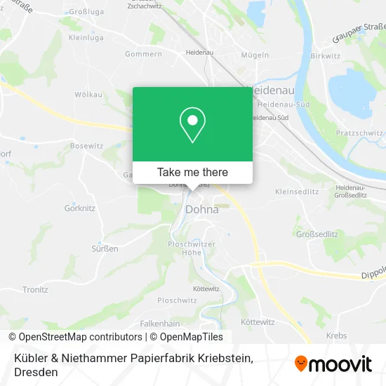 Карта Kübler & Niethammer Papierfabrik Kriebstein