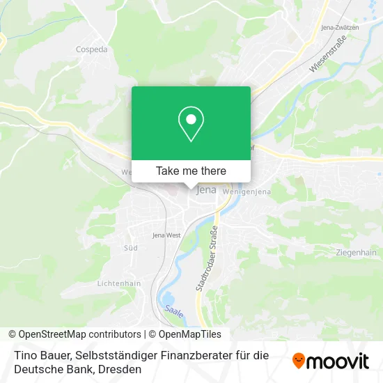 Карта Tino Bauer, Selbstständiger Finanzberater für die Deutsche Bank