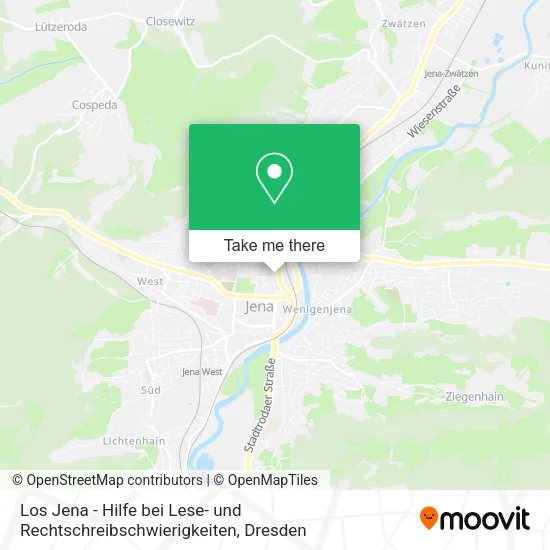 Карта Los Jena - Hilfe bei Lese- und Rechtschreibschwierigkeiten