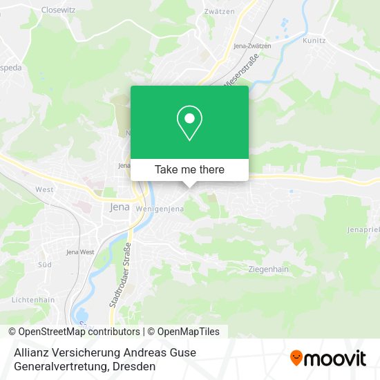 Карта Allianz Versicherung Andreas Guse Generalvertretung