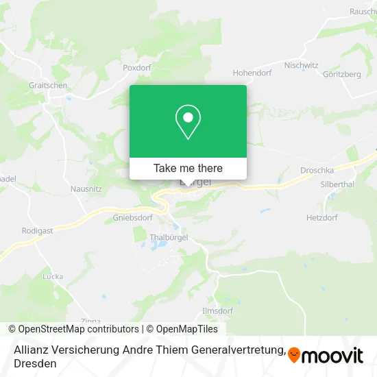 Карта Allianz Versicherung Andre Thiem Generalvertretung