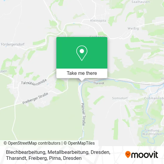 Blechbearbeitung, Metallbearbeitung, Dresden, Tharandt, Freiberg, Pirna map