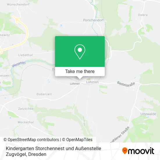 Карта Kindergarten Storchennest und Außenstelle Zugvögel