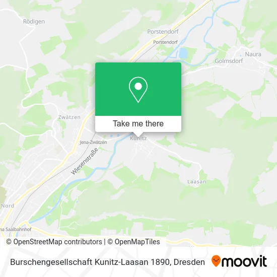 Burschengesellschaft Kunitz-Laasan 1890 map