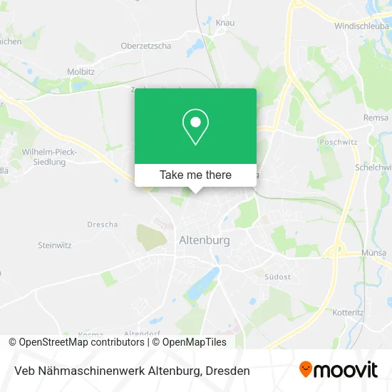 Карта Veb Nähmaschinenwerk Altenburg