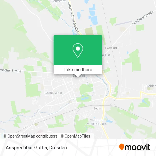 Карта Ansprechbar Gotha