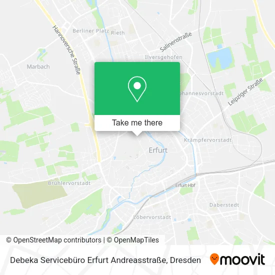 Карта Debeka Servicebüro Erfurt Andreasstraße