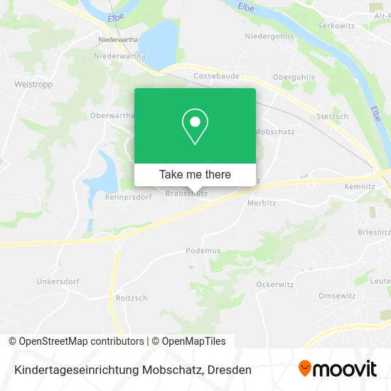 Карта Kindertageseinrichtung Mobschatz