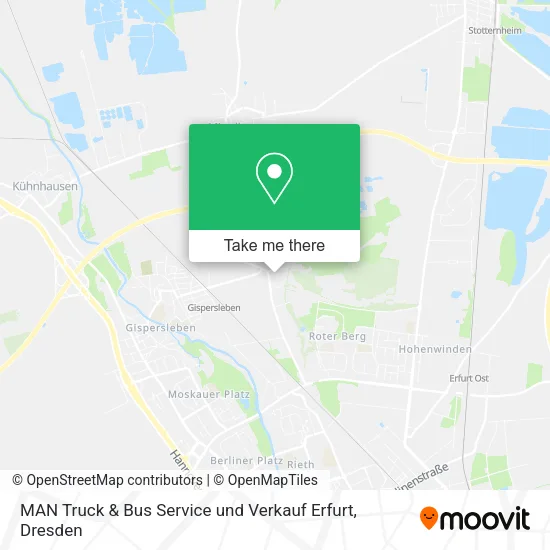 Карта MAN Truck & Bus Service und Verkauf Erfurt