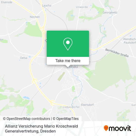 Карта Allianz Versicherung Mario Kroschwald Generalvertretung