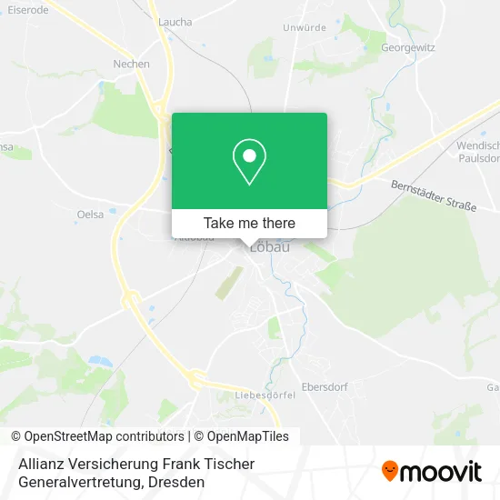 Карта Allianz Versicherung Frank Tischer Generalvertretung
