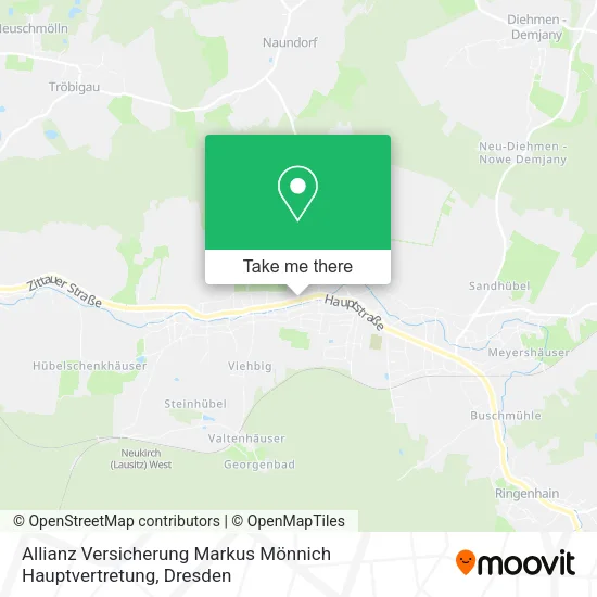 Карта Allianz Versicherung Markus Mönnich Hauptvertretung