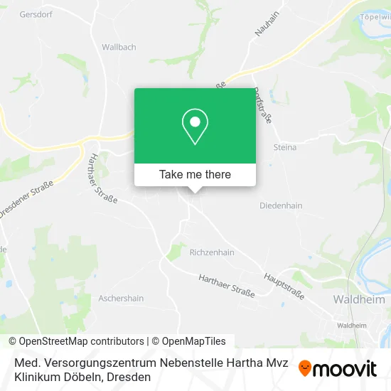 Карта Med. Versorgungszentrum Nebenstelle Hartha Mvz Klinikum Döbeln
