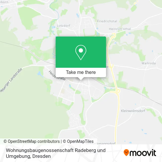 Карта Wohnungsbaugenossenschaft Radeberg und Umgebung