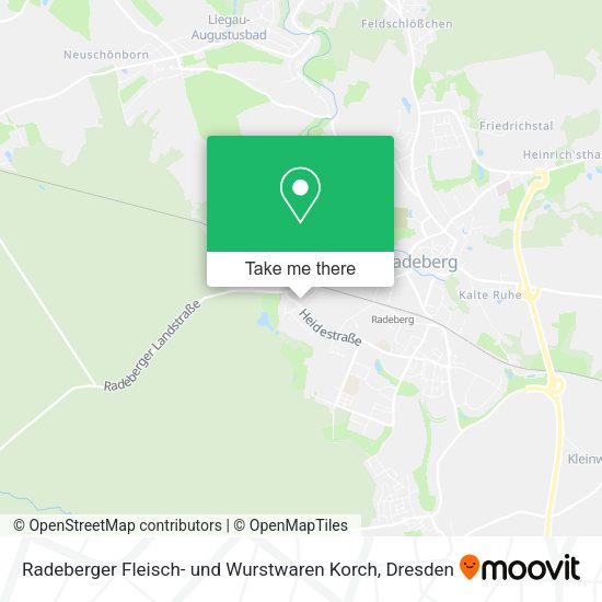 Карта Radeberger Fleisch- und Wurstwaren Korch
