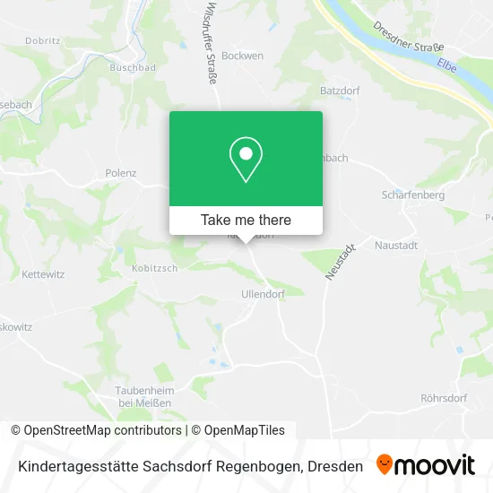 Карта Kindertagesstätte Sachsdorf Regenbogen