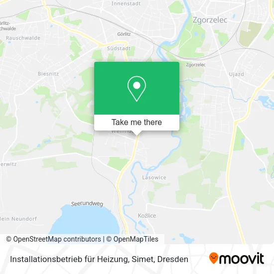 Карта Installationsbetrieb für Heizung, Simet