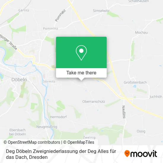 Карта Deg Döbeln Zweigniederlassung der Deg Alles für das Dach