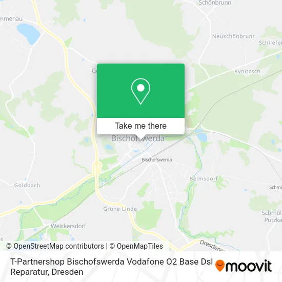 Карта T-Partnershop Bischofswerda Vodafone O2 Base Dsl Reparatur
