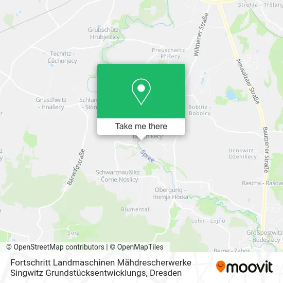 Карта Fortschritt Landmaschinen Mähdrescherwerke Singwitz Grundstücksentwicklungs